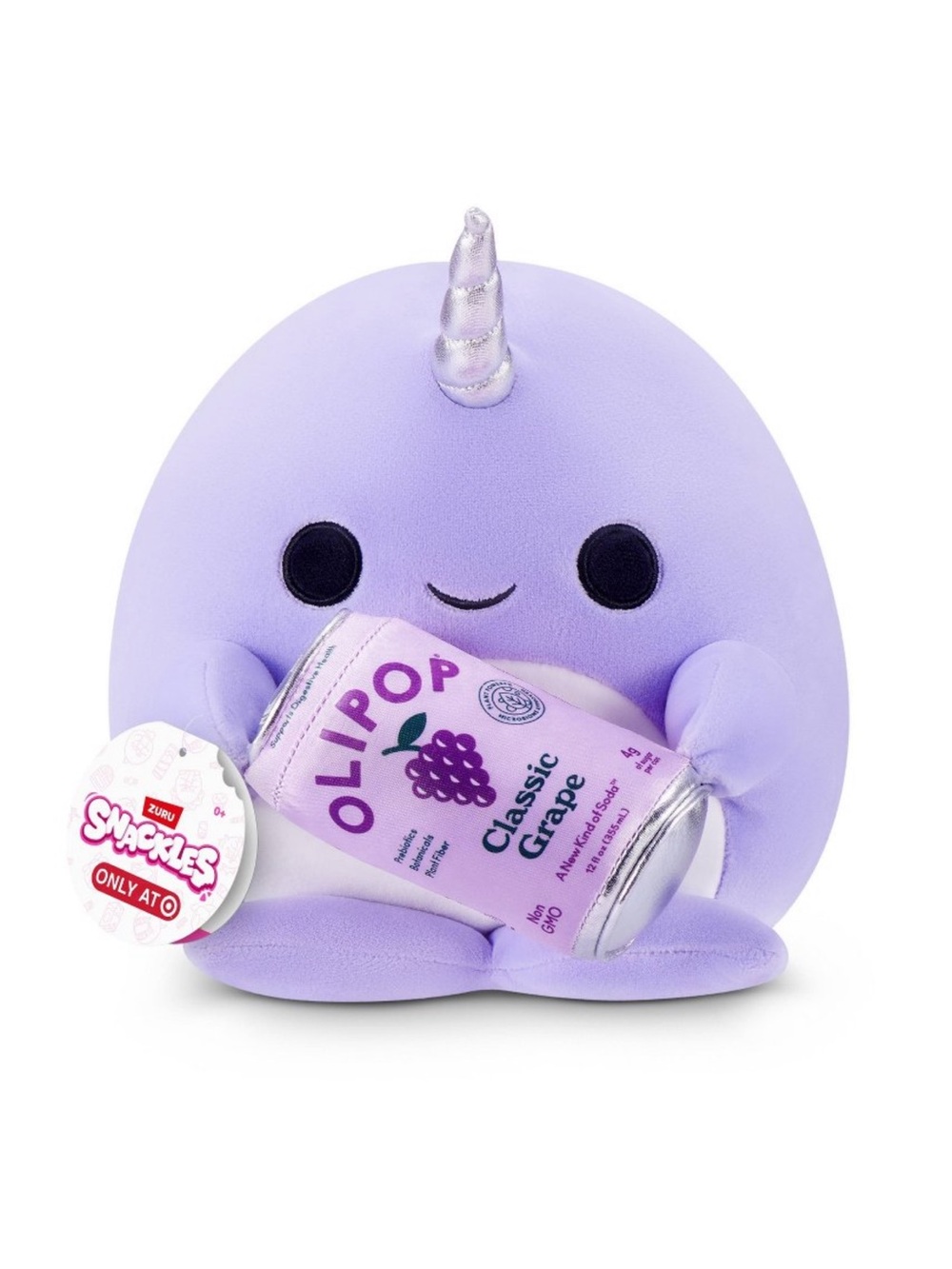 Snackles 8" Narwhal with Olipop Soda Plush
